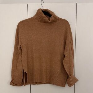 J. Crew Camel/Tan Ribbed Turtleneck Sweater